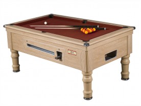 Supreme Prince Coin Operated Pool Table Oak